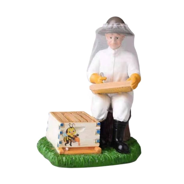 Figura de resina, estatua artística de apicultura, adorno de mesa coleccionable, escultura para Emocionante