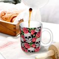 thumbnail image 3 of Yiaed Skull and Roses Print Ceramics Coffee,Large Handle Design,Extra Large Tea and Coffee Cup for Office and Home Mugs, 3 of 6