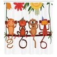 thumbnail image 3 of Ambesonne Monkey Shower Curtain, Animals Sitting Branch, 69"Wx70"L, Multicolor, 3 of 3
