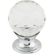 Top Knobs Tk125 Clear 1-1/8" Round Cabinet Knob From The Crystal Collection - Chrome