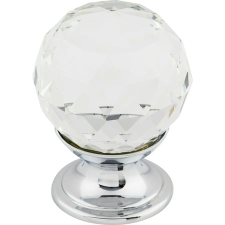 Top Knobs Tk125 Clear 1-1/8" Round Cabinet Knob From The Crystal Collection - Chrome