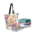 thumbnail image 2 of Large Canvas Bag 13.5x5.1x15 Inch Canvas Bag Shopping Canvas Bag Suitable For Outing Shopping Travel Out Of Large Capacity Storage Yellow Chrysanthemums, 2 of 9