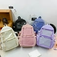 thumbnail image 2 of HGYCPP Japanese College Student Large Capacity Nylon Backpack Transparent Pin Display Itabag School Bag with Clear Pocket, 2 of 21