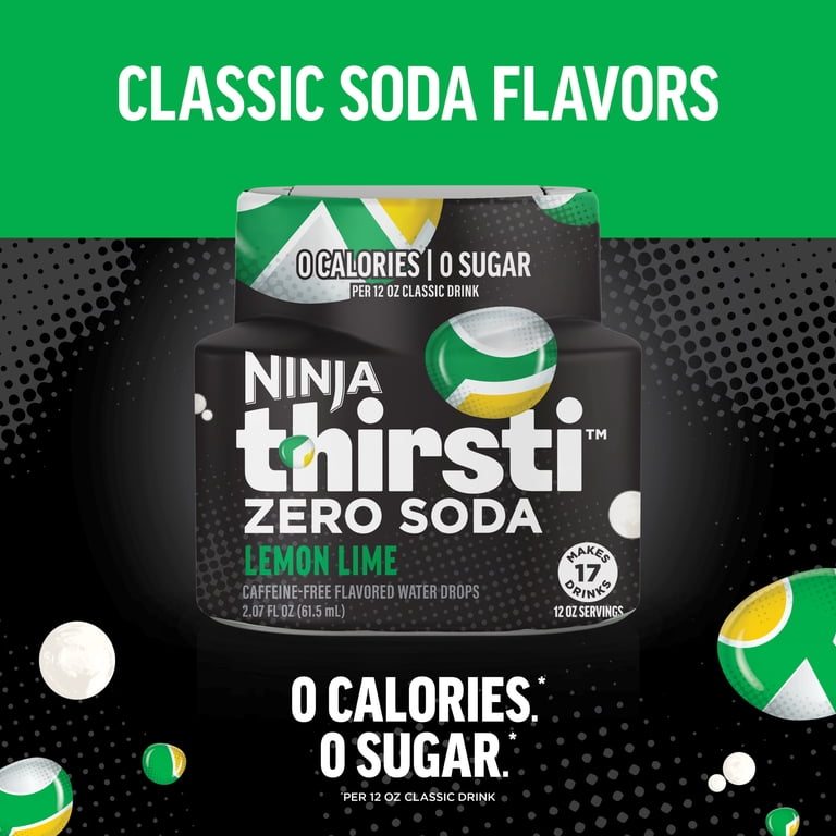 Ninja Thirsti ZERO SODA Lemon Lime Flavored Liquid Water Drops, 1