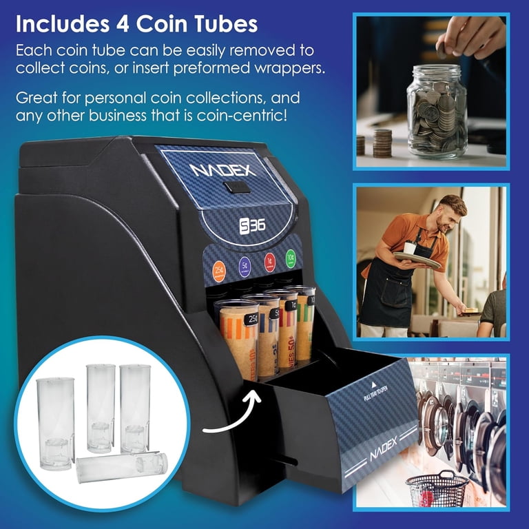 自動カウンター ELECTRONIC COIN SORTER Nadex Coins Automatic Coin Sorter S36, Nxte-1895 - Walmart.com