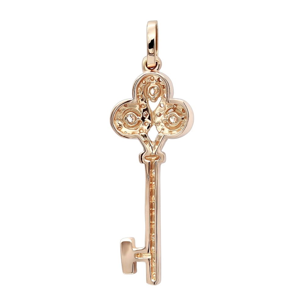 18k gold key pendant discount