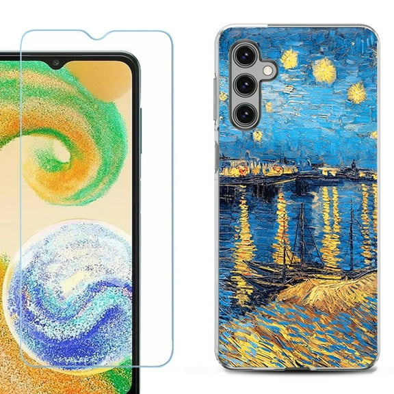 OneToughShield ® for Samsung Galaxy S23 FE Fan Edition, Shockproof Phone Case, with Tempered Glass Screen Protector - Starry Night Rhone