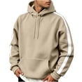 thumbnail image 2 of happyYEE Hoodie for Men Stripe Print Long Sleeve Hooded Sweatshirt Loose Fashion Drawstring Pullover Tops with Pockets, 2 of 6