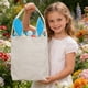 thumbnail image 4 of Bolsa de lona con diseño de conejos de Pascua | Organizador para guardar huevos | Tela a cuadros suave y duradera | Ligera y reutilizable | Blanco, rosa, verde y azul | 30 x 30 cm | Alternativa a, 4 of 6