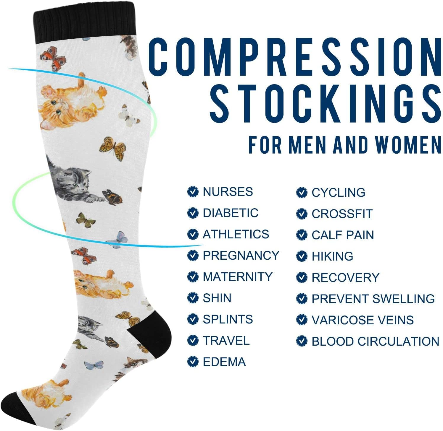 Hidove Compression Socks Set of 2 Paris for Women & Men - Best Support ...