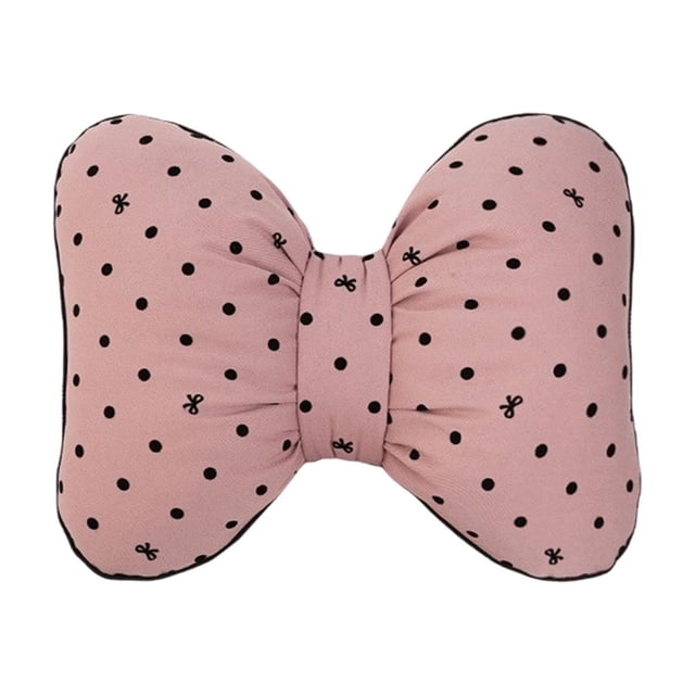 Cute Home Decor, Polka Dot Bow Design Cuddle Pillow for Waist Support and Holiday Gift