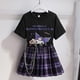 thumbnail image 1 of Sanrios dibujos animados Kawaii niñas camiseta blanca traje Kuromi lindo verano manga corta Universidad Jk uniforme falda niños moda falda, 1 of 3