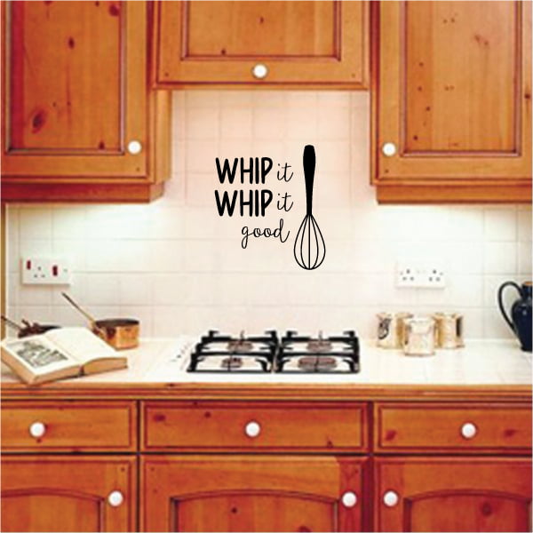 KITCHEN "Whip it" vinyl wall art QUOTE sticker dining food wine cooking baking 