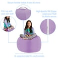 thumbnail image 3 of Posh Creations Stuffable Organizing Cover Only, Chair,Canvas, Kids, 3ft, Heather Lavendar, 3 of 3