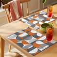 thumbnail image 4 of Mid Century Geometric Placemats Set of 6 Abstract Modern Orange Place Mats Table Mats Kitchen Dining Home Outdoor Party Table Decoration, 4 of 9