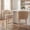 Floral Pattern Linen-Washed Wood, variant on Dayalane 26" Counter Height Barstools Set of 4, Farmhouse 2-Tone Linen Upholstered Barstools with Curved Channel Stitch Backrest,Washed Wooden Kitchen Island Chairs for Kitchen Pub, Floral Pattern
