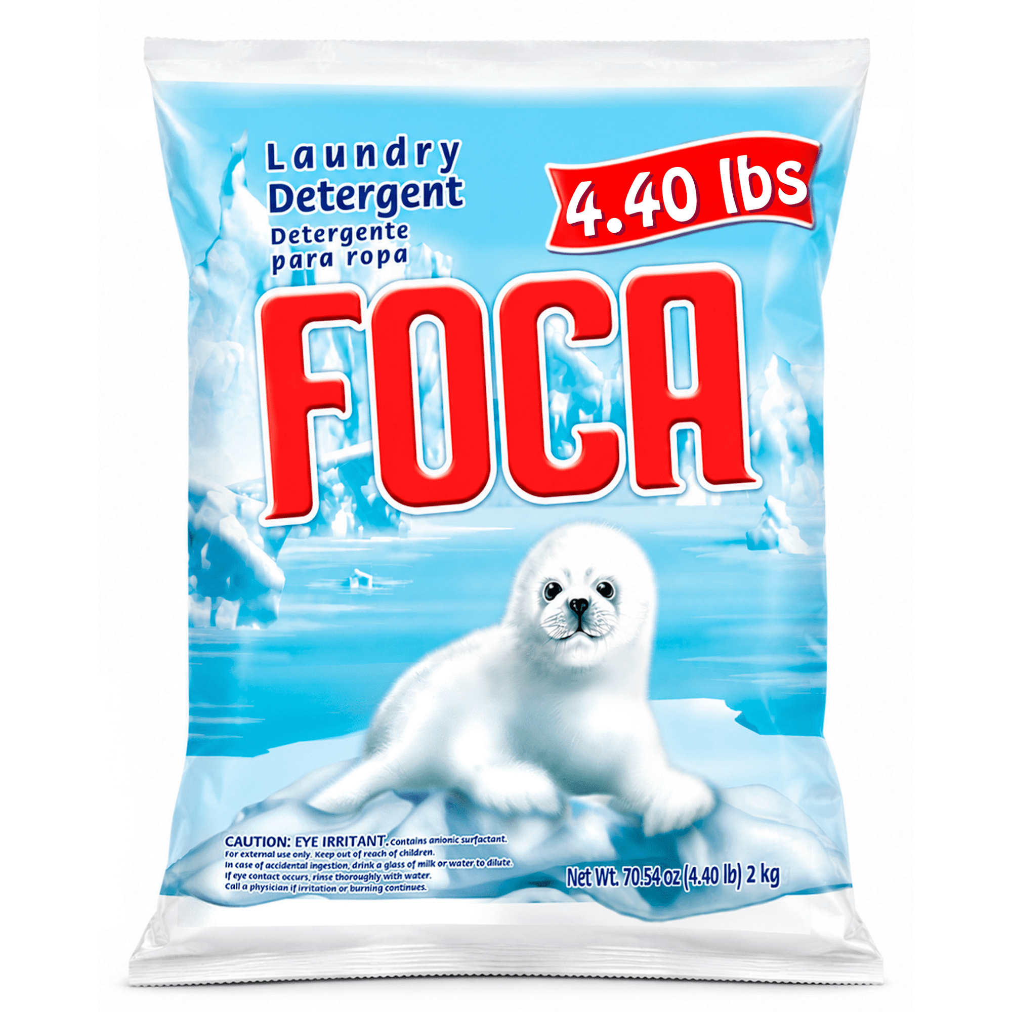Foca Powder Laundry Detergent for Tough Stains, Enzyme Formula, 4.40 lbs