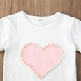 thumbnail image 3 of One opening Toddler Kids Baby Girls Outfits Clothes Summer Heart T-shirt Tops  Skirts Sets 2PCS, 3 of 5