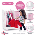 thumbnail image 2 of Emily Rose 18 Inch Doll Clothes Pink Storage Open Wardrobe with 2 Large Storage Bins and 5 Clothes Hangers, 2 of 9