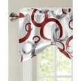 thumbnail image 3 of Geometric Paint Circles Red Short Window Curtain Adjustable Tie Up Valance for Living Room Kitchen W, 3 of 5