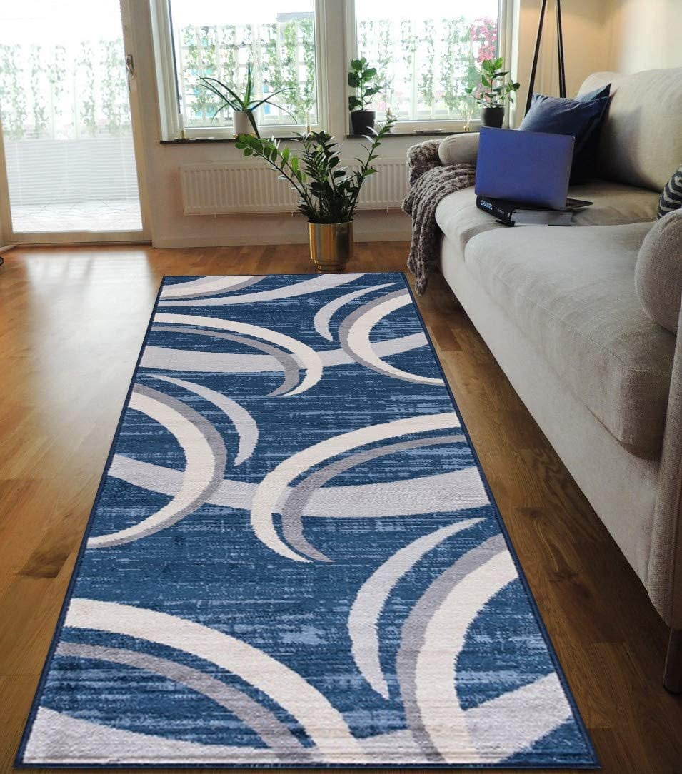HR Abstract Rugs Luxury Livingroom Carpet Modern Contemporary Blue