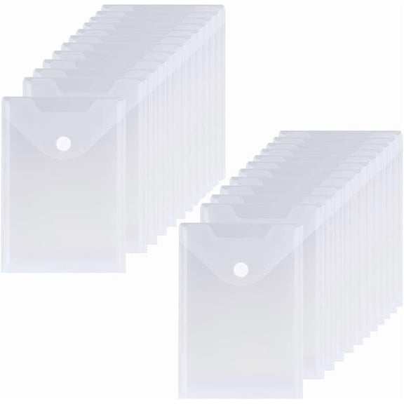 File Folders,20 Packs Plastic Envelopes Clear 5x7 Inch Size Waterproof Poly Envelopes Folders with Snap Closure for Office Supplies