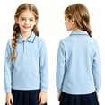 thumbnail image 2 of Grblisyd 3 Pack Boys Girls Polo Shirt School Uniform Polo Caual Soft Long Sleeve Classic Collared Shirt Kids Back to School Clothes, 2 of 4