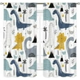 thumbnail image 5 of Dinosaur Curtains 42Wx63L Inch Rod Pocket Kids Cartoon Dino Baby Boys Bedroom Decor Nursery Children Cute Navy Blue Safari Animal Art Printed Living Room Playroom Window Drapes Fabric 2 Panel, 5 of 6