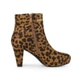 thumbnail image 3 of Unique Bargains Bottines à Talon pour Femme à Enfiler à Glissière Bout Rond Léopard (Taille 7,5), 3 of 7