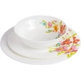 thumbnail image 3 of Gibson Home Ultra Break and Crack Resistant Dinnerware Set, Round: Service for 6 (18pcs), Red Floral, 3 of 7