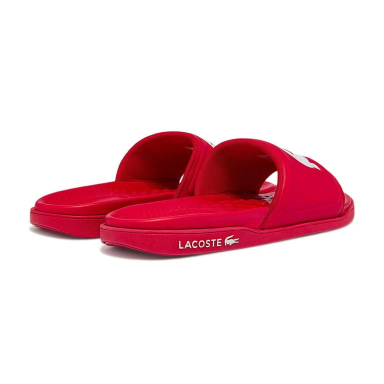 Lacoste Men's Croco Dualiste 0922 1 Slide Sandals, Red/White, Size