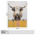 thumbnail image 4 of Orinice Cow Long Horns Field Warm Lightweight Blanket Soft Fleece Blankets Throw Blanket Living Rooms Sofa Decor All Seasons Super Soft Blanket Excellent Hand Feel 60x80in, 4 of 6