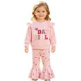 thumbnail image 5 of Nwiuh Toddler Pajama Outfit Set Kids Slim Fit Tops and Pants Boys Girls Lounge Sets Loungwear Sleepwear (Pink, 6-12 Months), 5 of 6