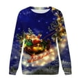 thumbnail image 3 of Chandail en Molleton de Noël pour Femmes Col Rond Pull Chaud Manches Longues Cardigan de Vacances Imprimé Mode Pull Mi-Long, 3 of 4