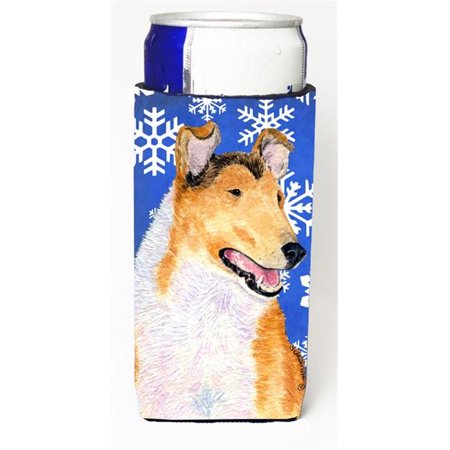 

Collie Smooth Winter Snowflakes Holiday Michelob Ultra for Slim Can