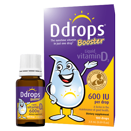 Kids Ddrops® Booster Liquid Vitamin D3 Drops, 600 IU Per Drop, 0.09 fl oz