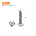 thumbnail image 3 of #10 x 1" Tornillos de Seguridad Torx, Paquete de 10, Tornillos de Cabeza Botón, Tornillos Autoperforantes, Tornillos Antirrobo de Acero Inoxidable 304, 3 of 6