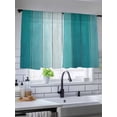 thumbnail image 5 of Sheer Curtains 54 Inch Length 2 Panels Set for Kitchen, Aqua Ombre Semi Sheer Curtains for Windows, Vintage Country Wooden Voile Window Treatments Rod Pocket Curtain, 5 of 7