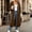 Brown, variant on Women's Fall Winter Outerwear Top Long Length Full Zip Hooded Long Sleeve Sweatshirt With Double Zip Closure And Front Pockets Brown Size M