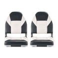 thumbnail image 2 of Boat Seat,High Backrest,Folding Fishing Boat Seat with Thickened Sponge Cushion&Waterproof PVC Leather,Aluminum Alloy Hinges,Flip Up Boat Seat for Boats,Yachts,Ships,Black&Grey, 2 of 12