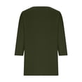 thumbnail image 3 of Aofany Women's Casual 3/4 Sleeve Length T-Shirts Tunic Tops V Neck Loose Fit Basic Tee Solid Color Blouse for Work Daily, 3 of 5