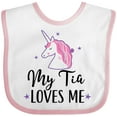thumbnail image 3 of Inktastic My Tia Loves Me Unicorn Girls Baby Bib, 3 of 4