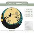 Bybiment Round Fitted Tablecloth with Elastic Edge, Halloween Halloween