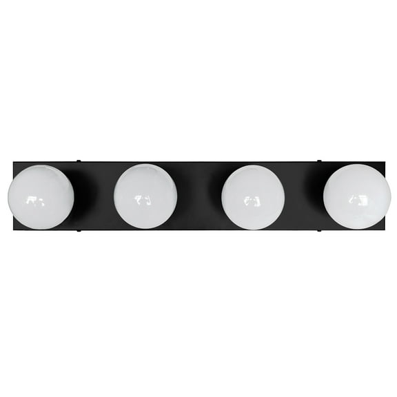 Design House Contemporary 4-Light Dimmable Bathroom Vanity Strip Light, Matte Black