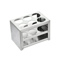 Unique Bargains Stainless Steel Test Tube Holder Rack 6 Hole 3 Layer for 26-30mm Tube