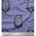 thumbnail image 1 of Soimoi Poly Georgette Fabric Leaves & Paisley Block Printed Fabric 1 Yard 42 Inch Wide, 1 of 4