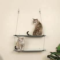 K&H Pet Products Wall Mount Cat Shelf Double Level Natural 23 X 12 Inches