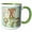 Green/White, variant on 3drose, Cute Quirky Flowers Monogram Letter G, 11oz Magic Transforming Mug