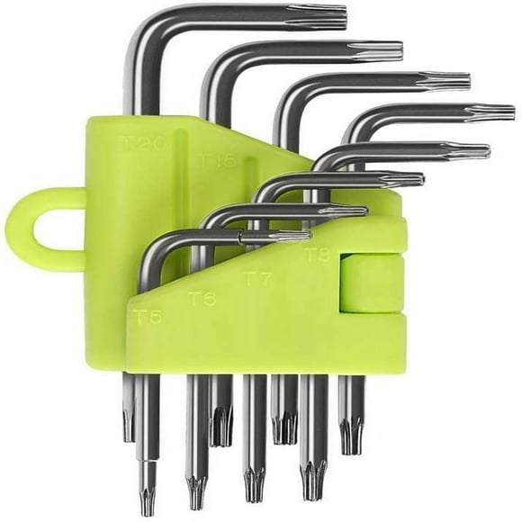 DEBGFS Offset Torx Wrenches 8 Piece Torx Allen Wrench Kit Star Screwdriver T5 T6 T7 T8 T9 T10 T15 T20 Wrench Sets Hand Tools Torx Hex Wrenches,none