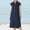Navy, variant on Babysbule Womens Summer Dresses, Fashion Women Summer Button Casual Solid V-Neck Short Sleeve Dress